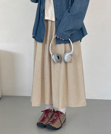 Gini Dot Balloon Long Skirt